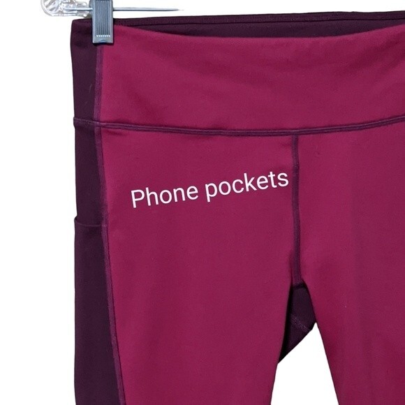 Fabletics Power hold color blocked phone pockets yoga leggings size see photos - Picture 6 of 9